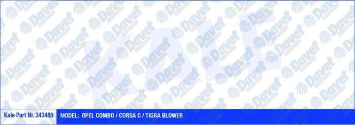 KALE 343485 Kalorifer Motoru Opel Combo / Corsa C / Tigra (12v)